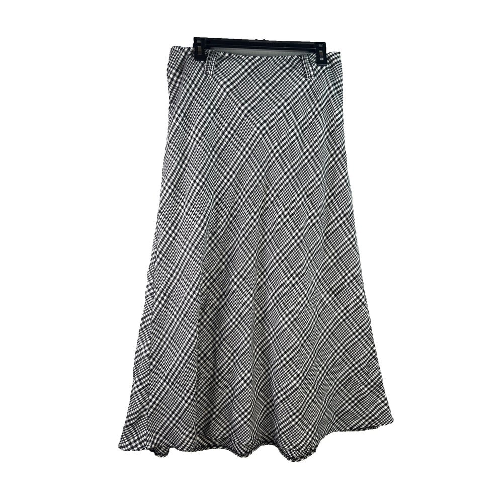Christopher & Banks Long Black White Slip cut A-line Old Money y2k Skirt Size 10