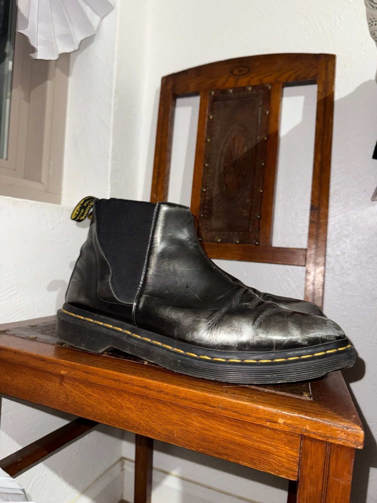 Silver Pointed Toe Dr. Martens W 11s