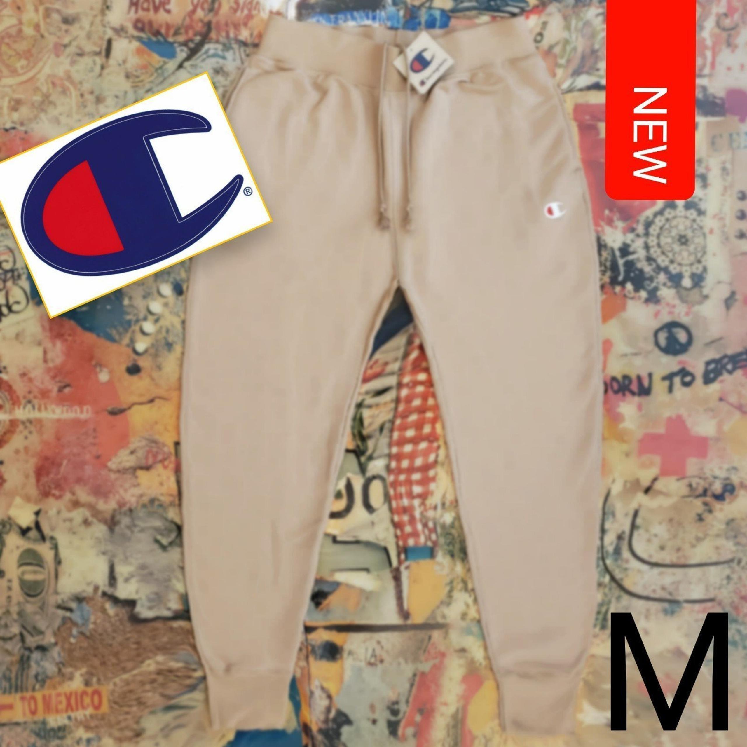 New Champion Mens Reverse Weave Fleece Khaki Joggers! M