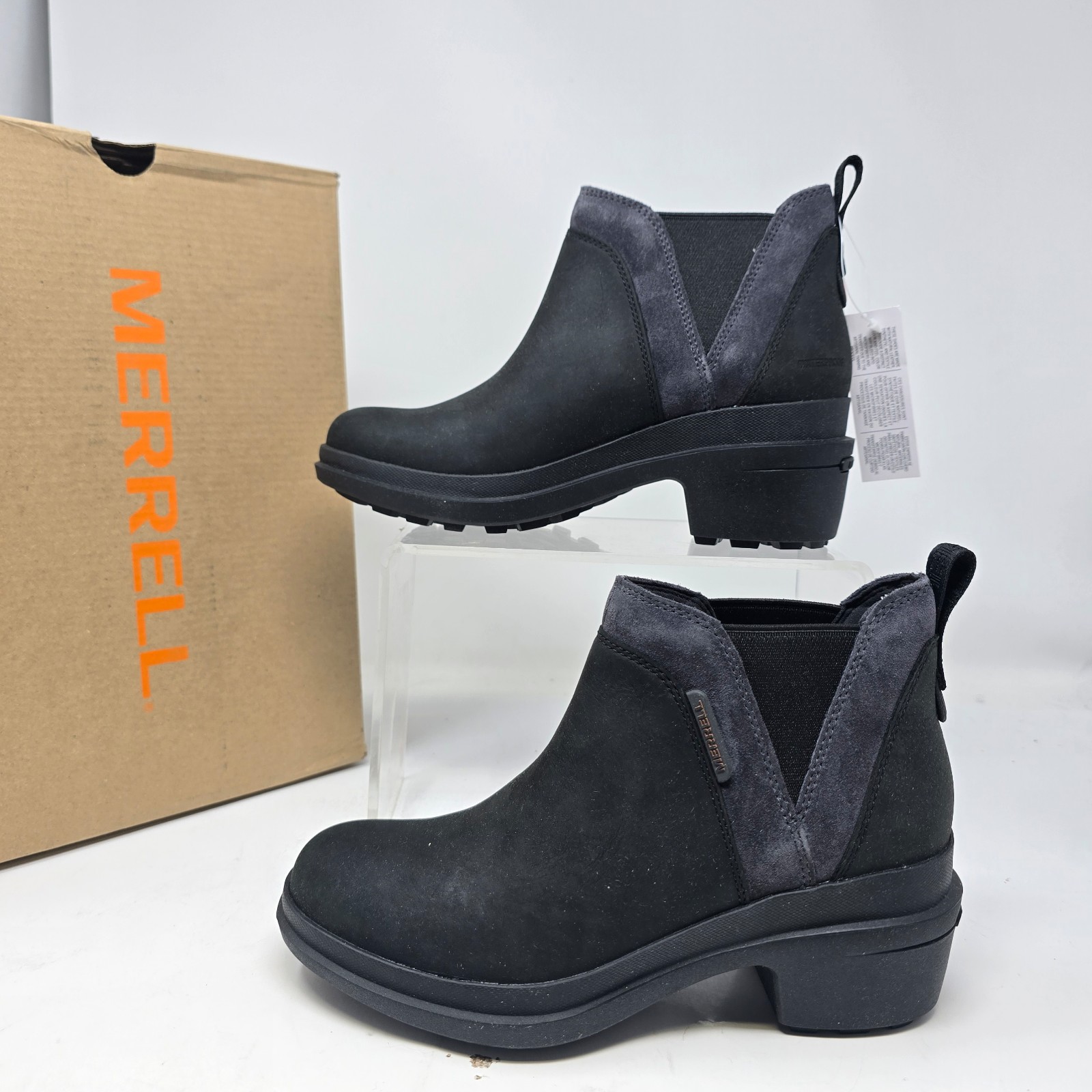 Merrell Chateau III Womens Size 5 Black Pull Waterproof Ankle Booties Boots