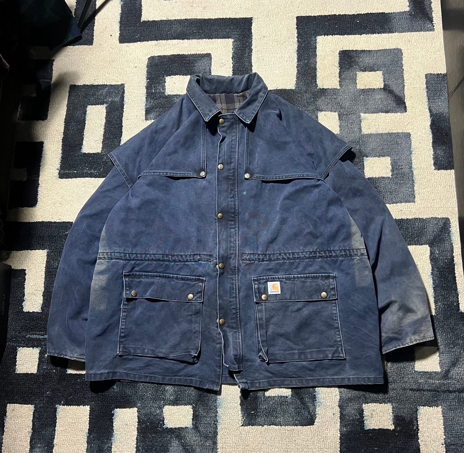 Vintage Carhartt jacket coat navy grunge essential winter fall