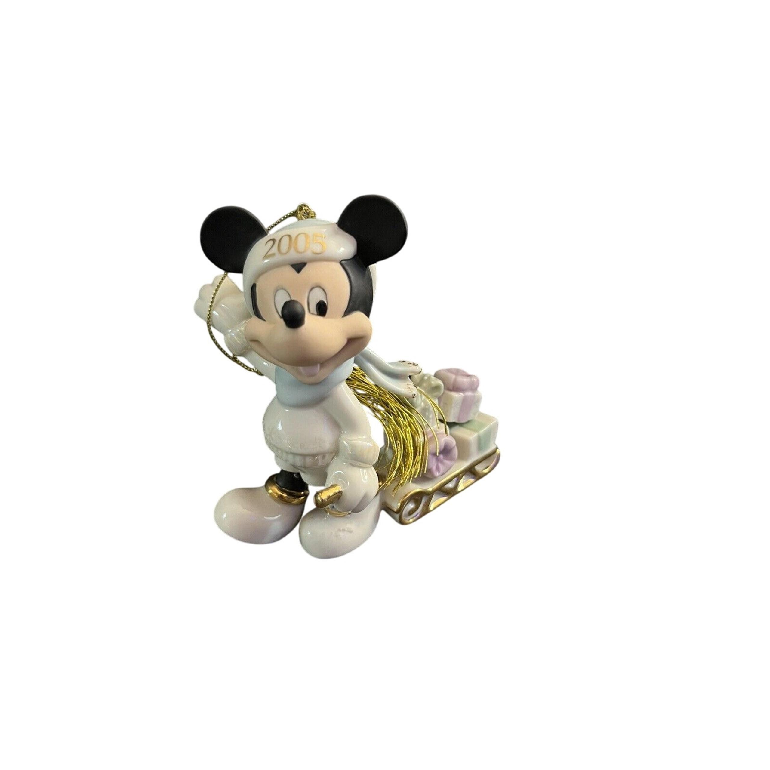 Walt Disney Mickey Delivers Christmas Ornament Figurine 2005-Preowned - Lenox