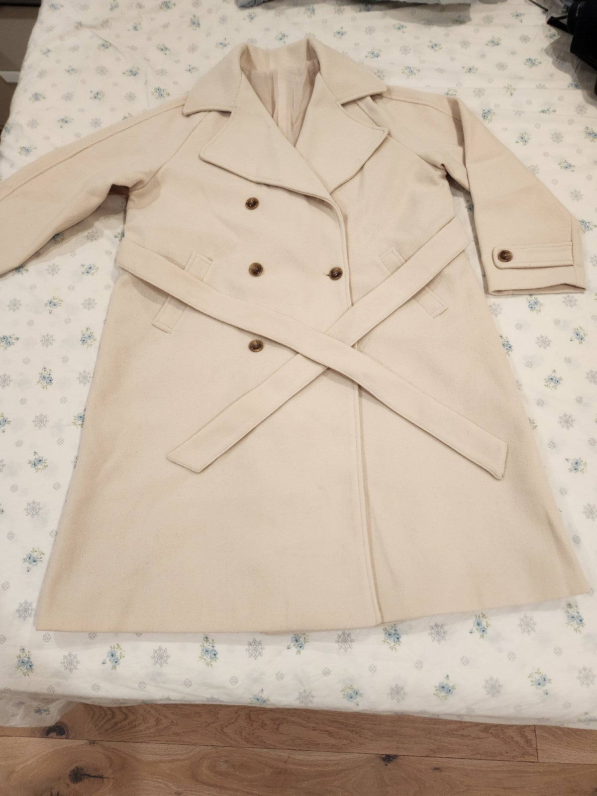Cream/ very light pink pea coat
