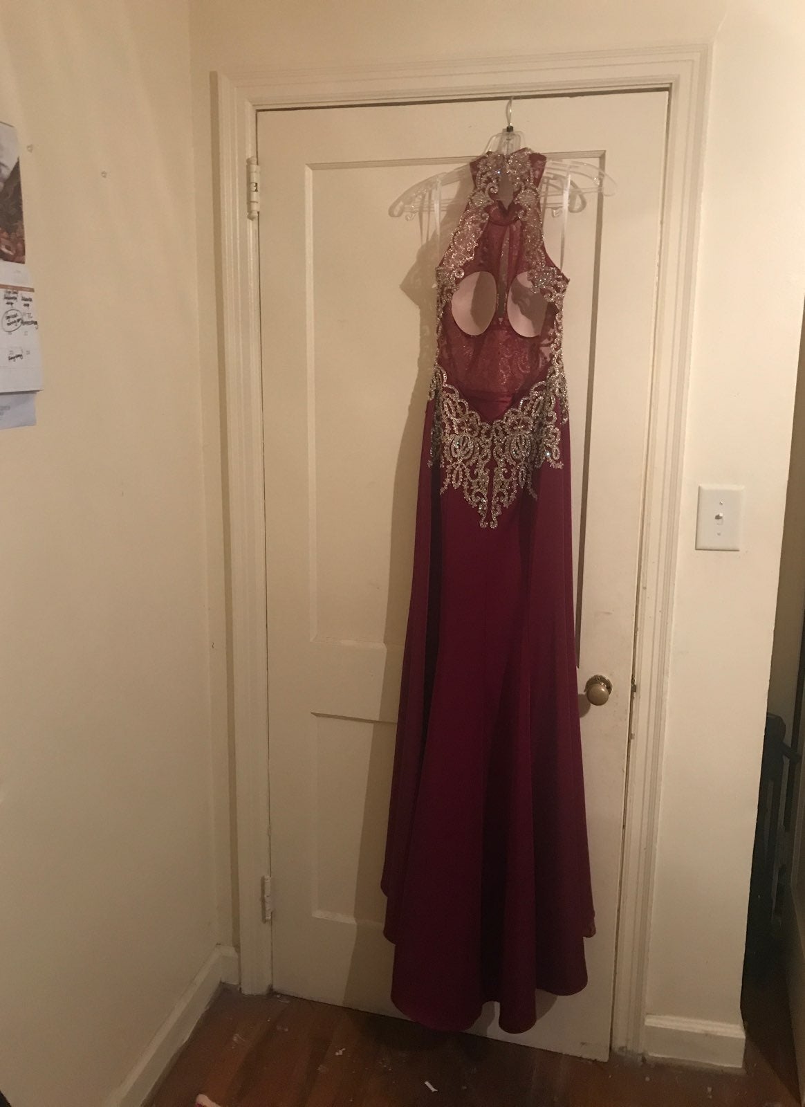 burgundy prom dress