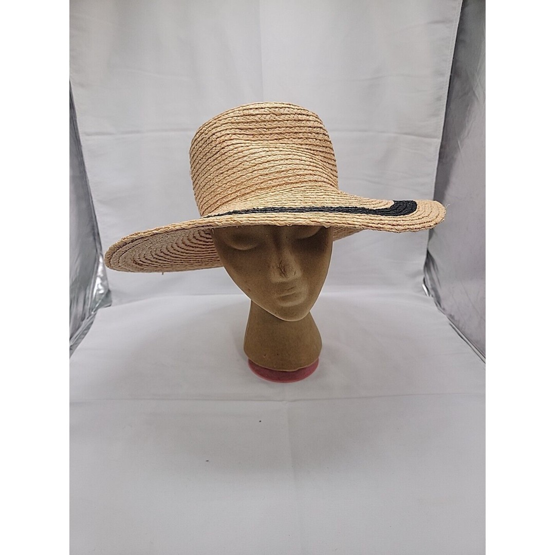 TRACY WATTS Straw Sun Hat Beach, Pool, Picnic One Size Fits All