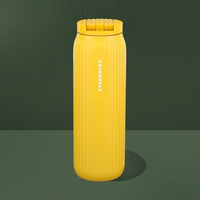ON HOLD - STARBUCKS 2025 Spring Ribbed Yellow. Pleated Tumbler 16oz