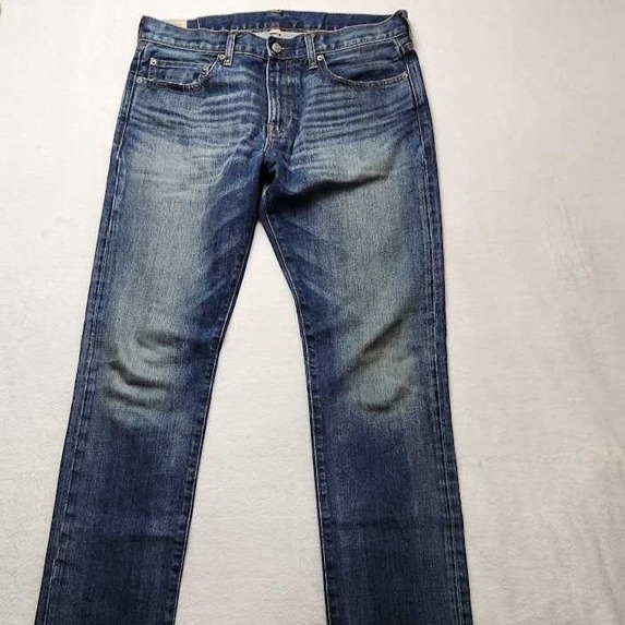 Men's 34x34 J Crew 484 slim fit jean in Dark Worn-In Wash Kaihara Japanese denim