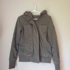 FOX utility military olive hooded sweater Jacket size M