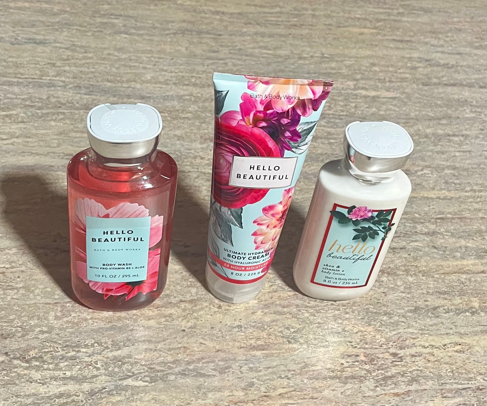 NWT Bath and Body Works Hello Beautiful Body Wash, Lotion, and Cream
