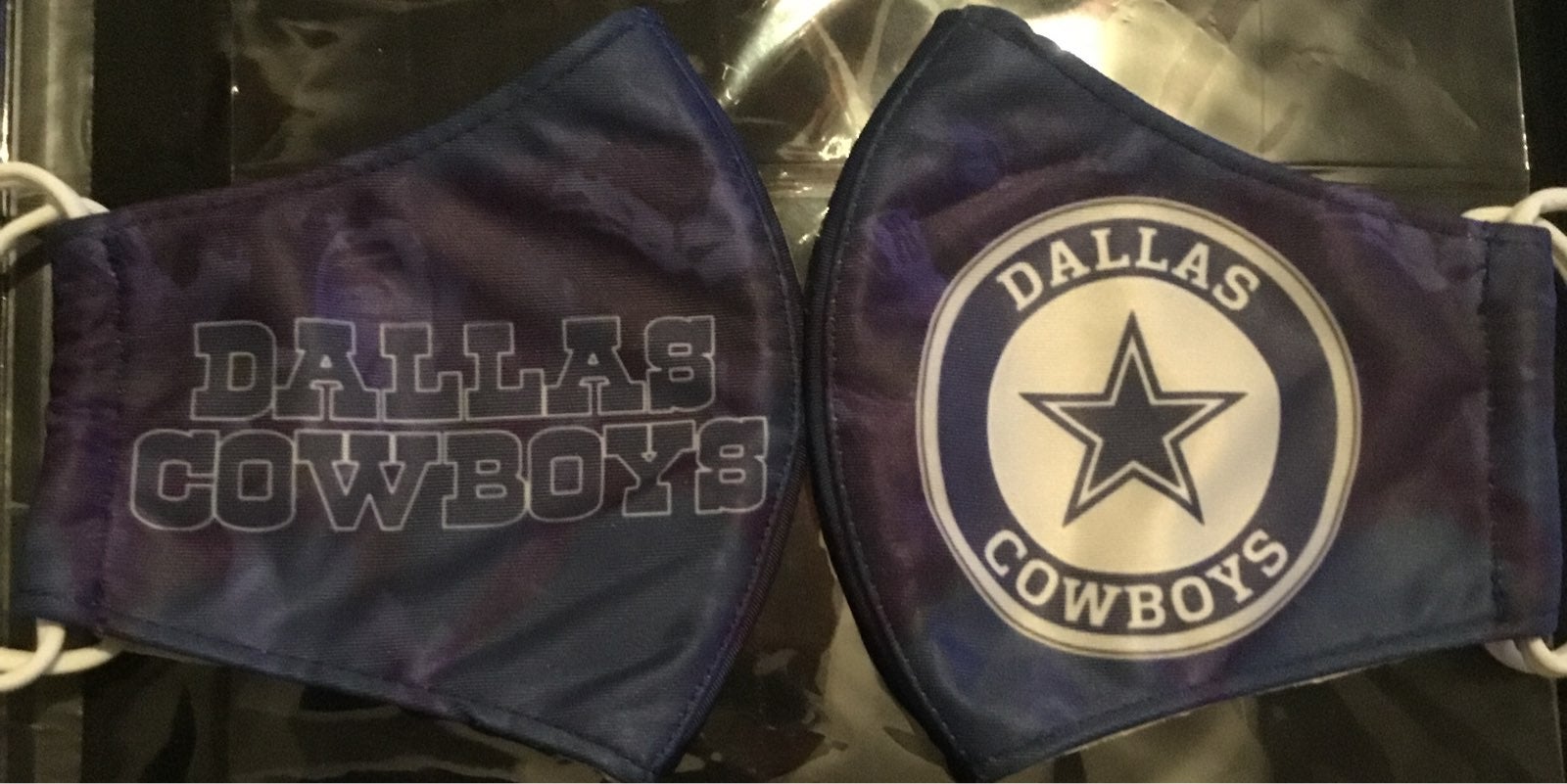 2 Dallas Cowboys Tie Dye Facemask