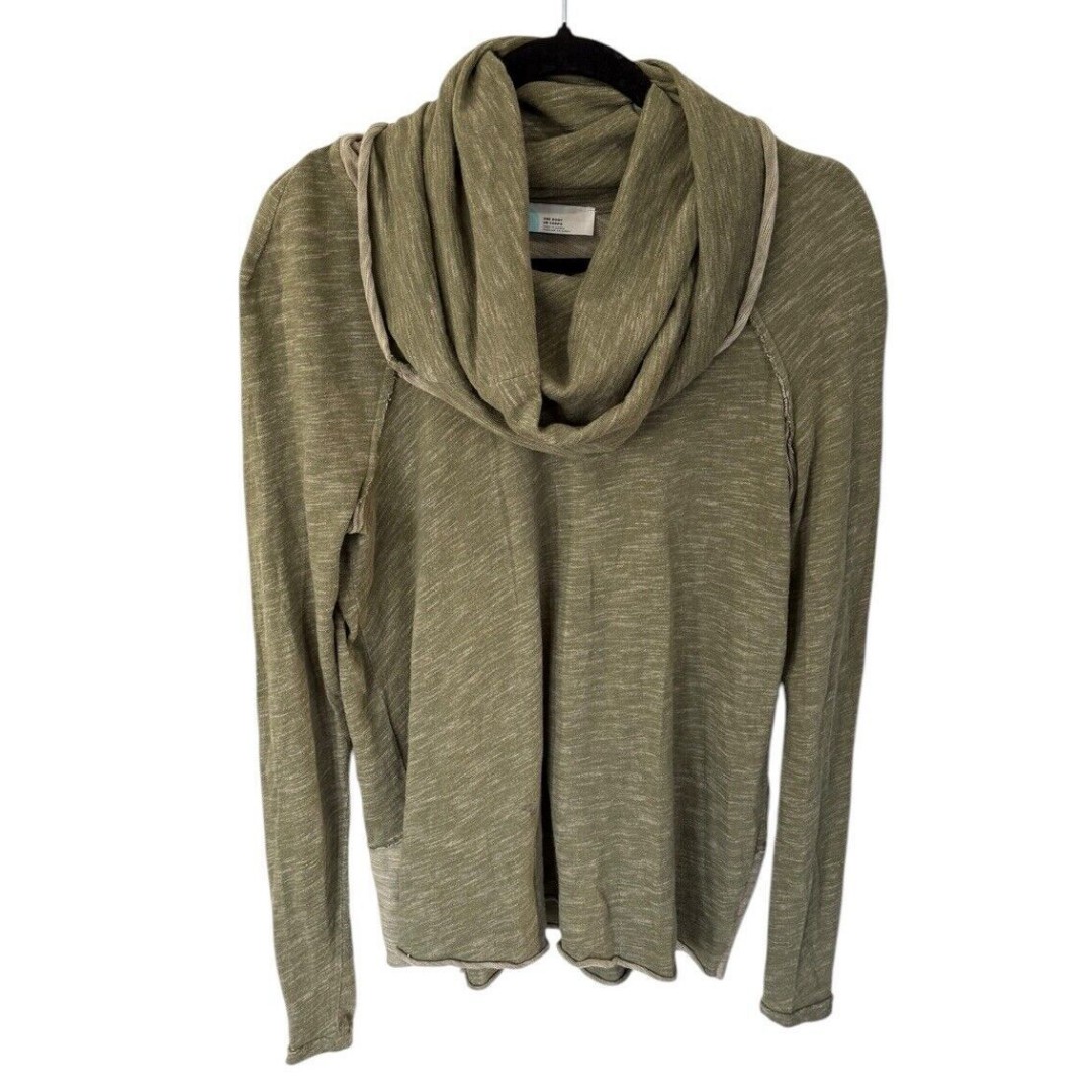 Free People Beach Cocoon Cowl Neck Sweater Olive Green One Size Lagenlook