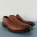 ECCO Minneapolis Bike Toe Slip On Brown Leather Dress Shoe Loafers