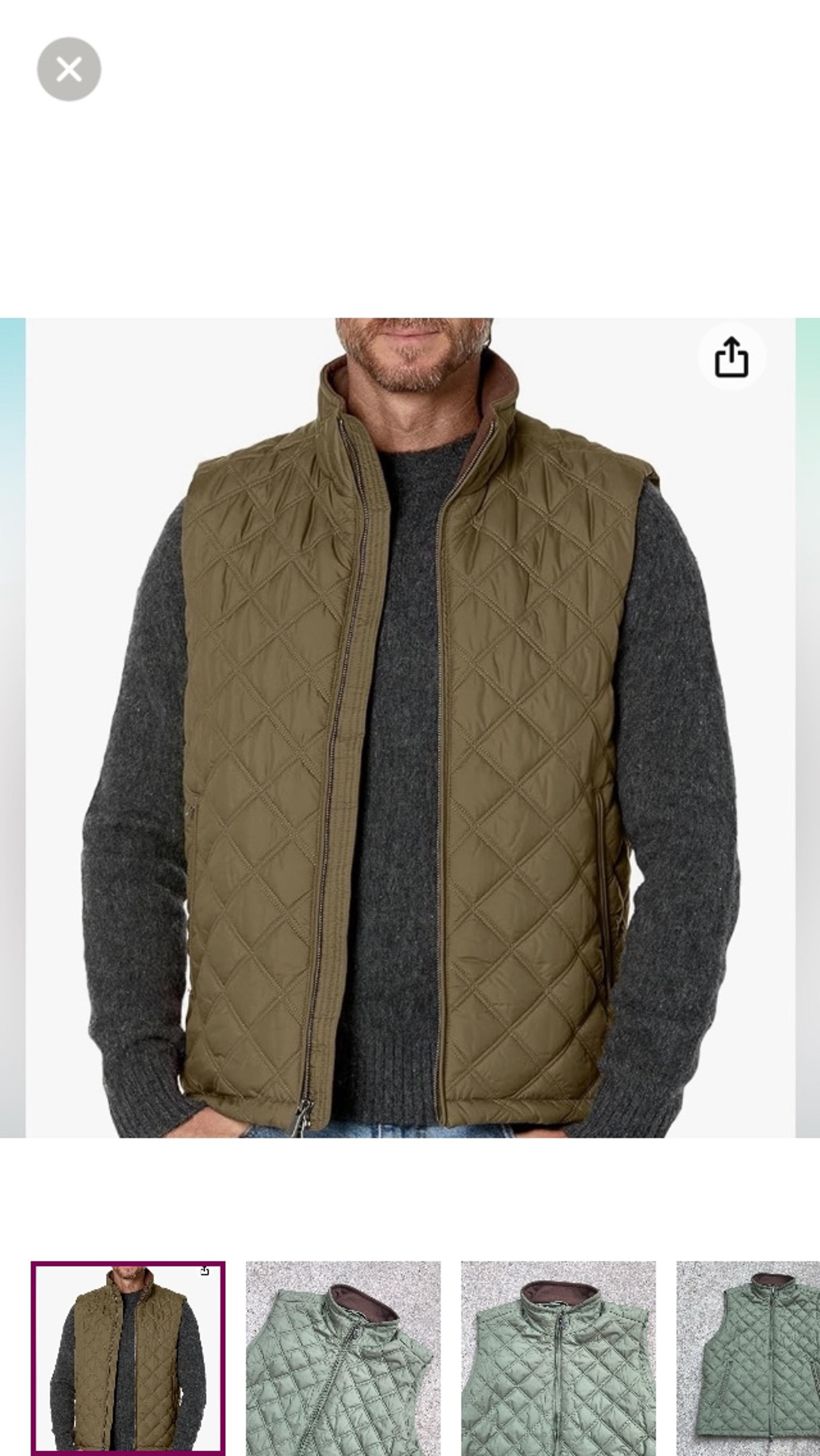 Brooks Brothers Men’s Green Diamond Quilted Thermore Vest Jacket XL