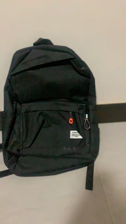 Simple style black men's backpack