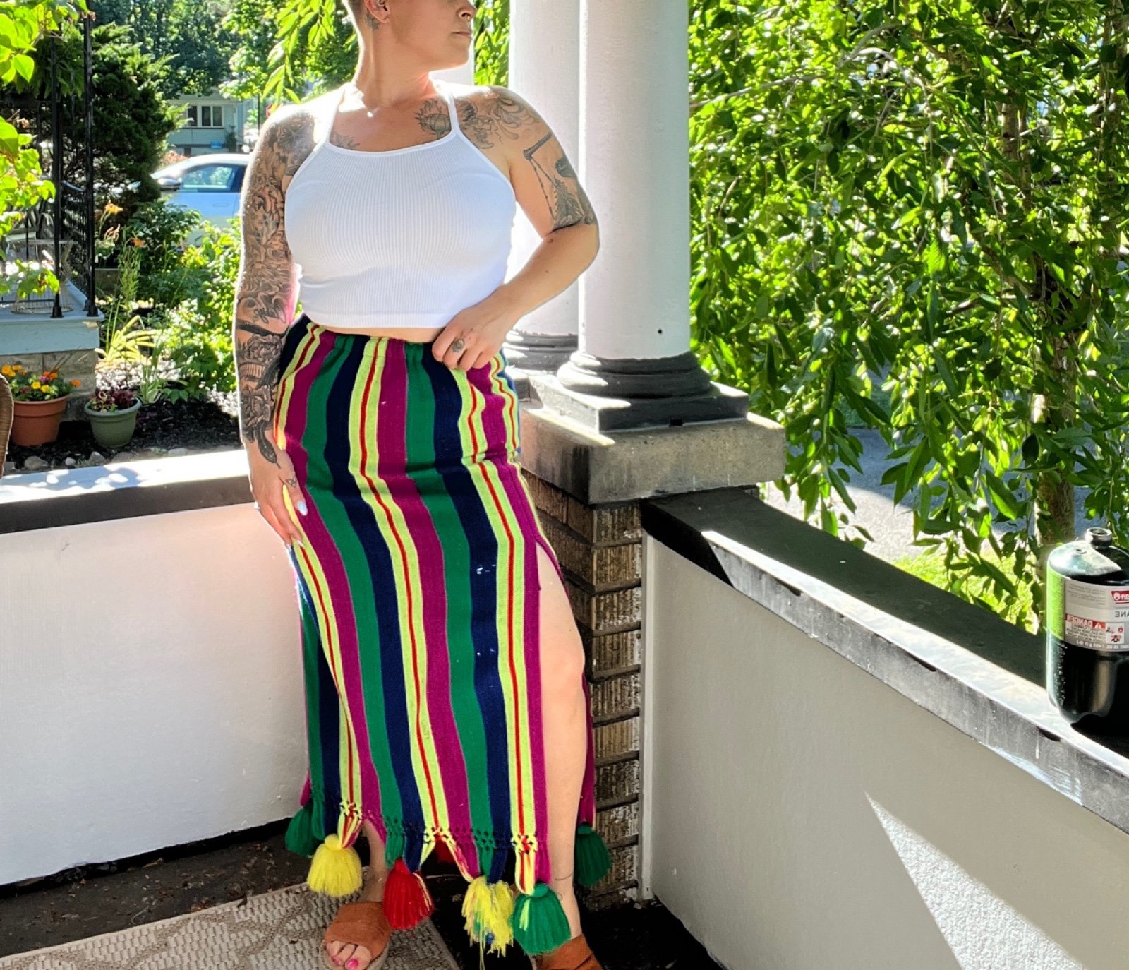VTG colorful tasseled skirt