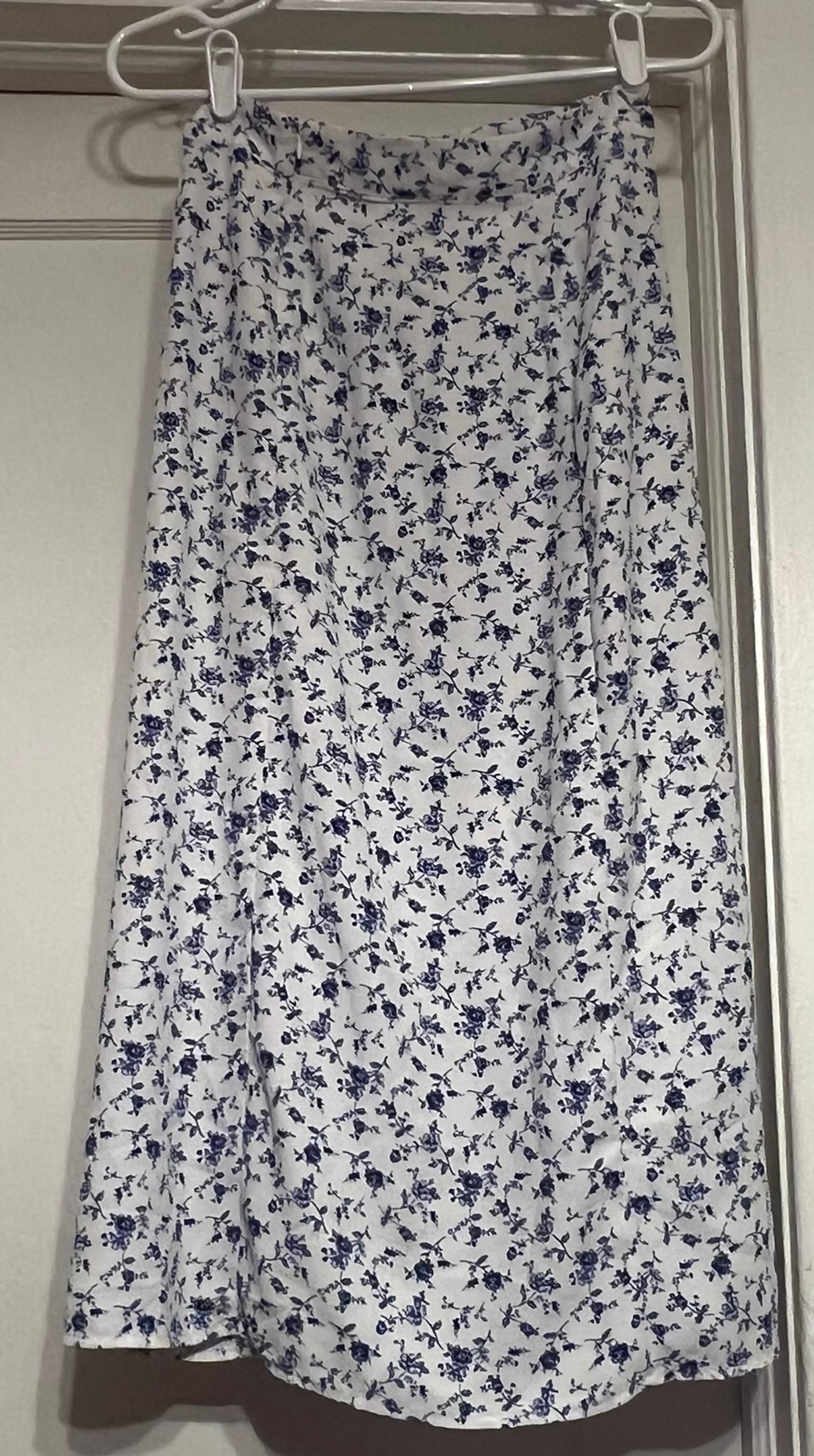 Floral Print A-Line Midi Skirt