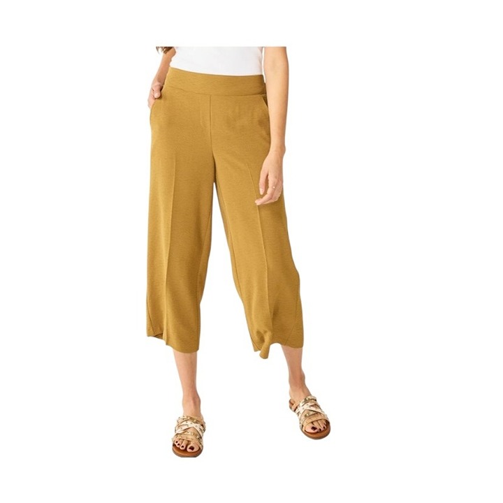 Nine West Wide Leg Crop Pants Marigold Size XL NWT Minimalist Lagenlook Coastal