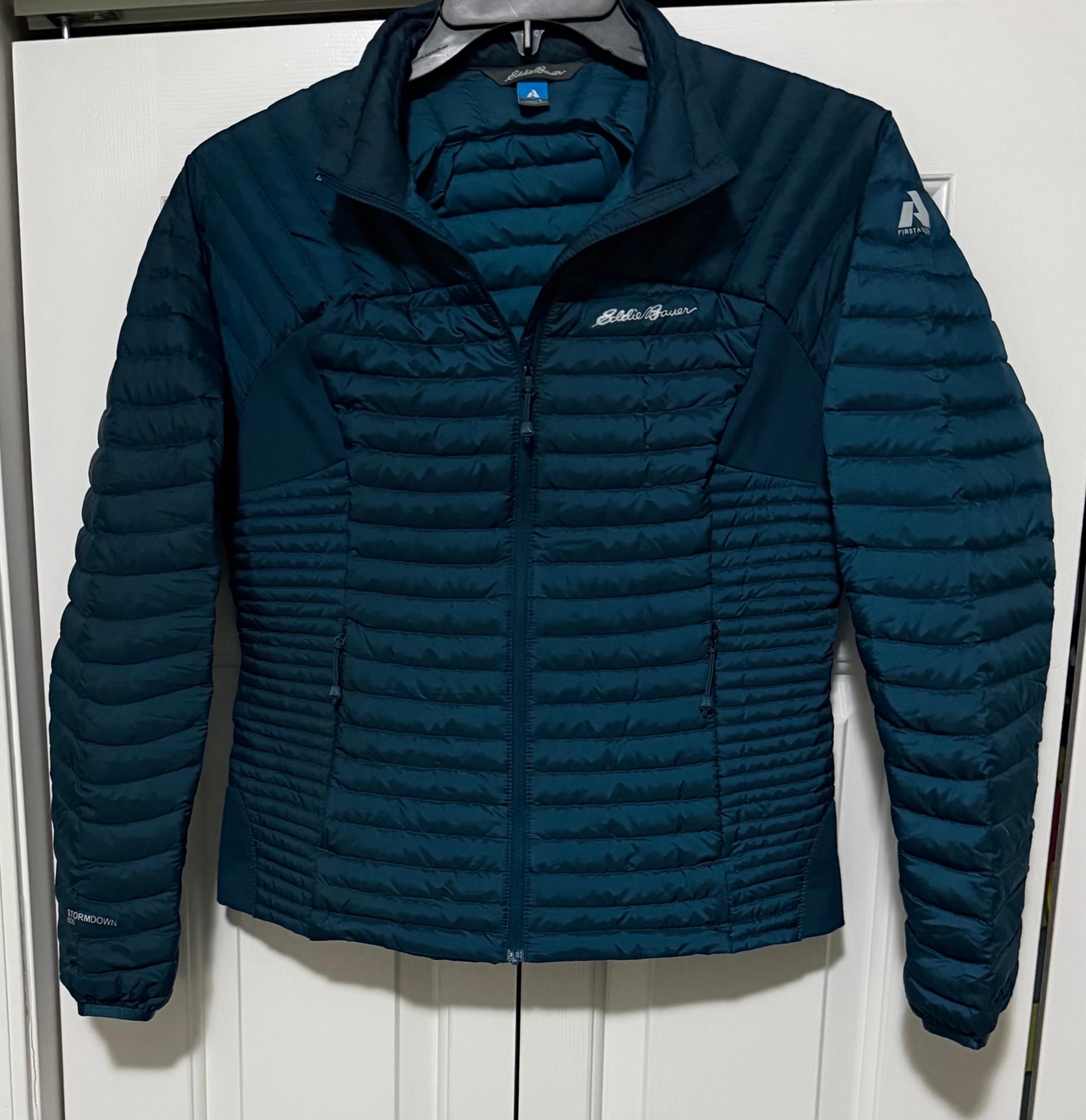 Eddie Bauer Stormdown 800 Ascent Womens S Blue Goose Down Puffer Jacket