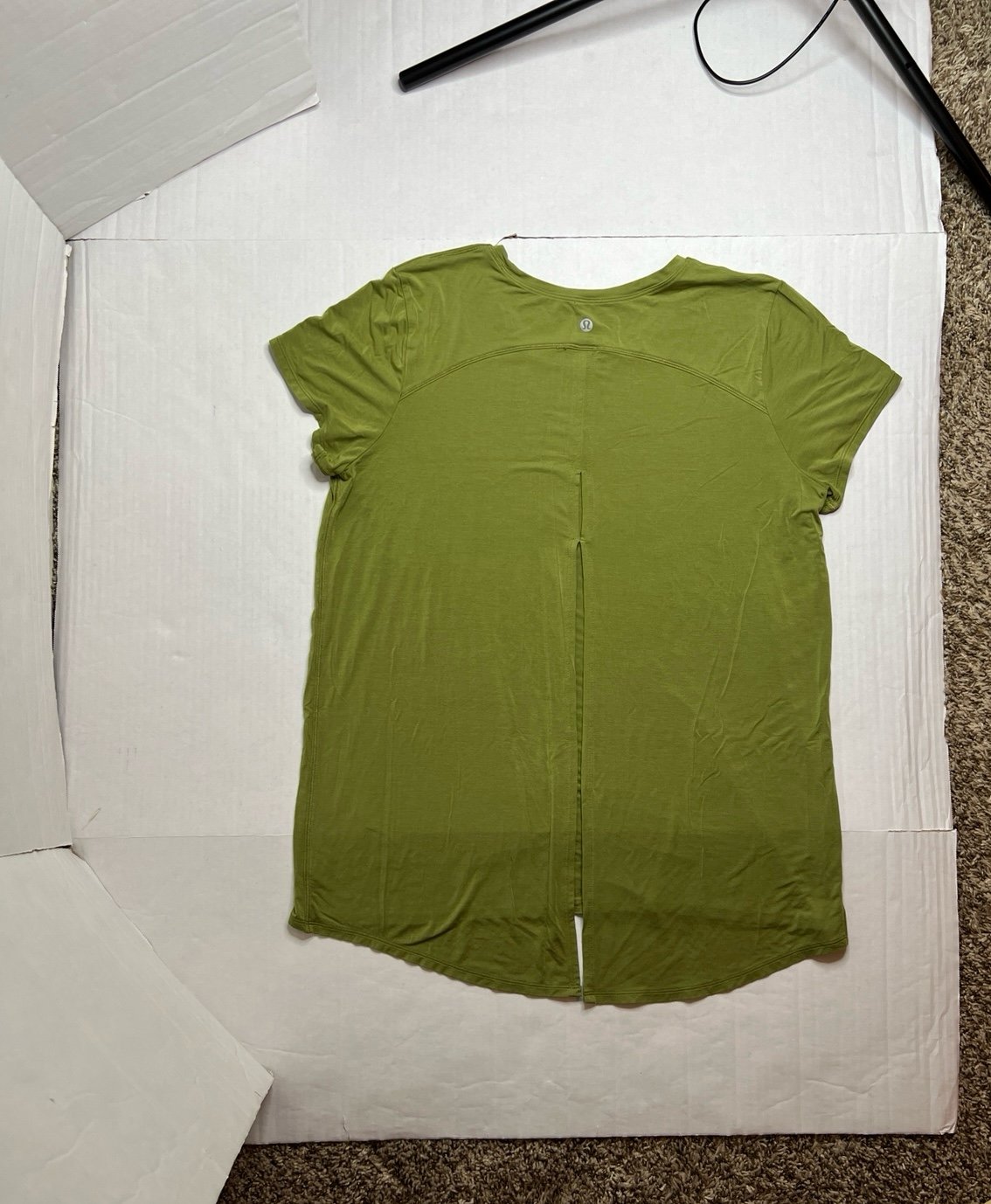 Lululemon Modal Open Up Tie Back Bronze Green Tee Sz 14