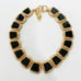Anne Klein Gold Tone Black Enamel Byzantine Couture Statement Necklace
