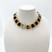 Anne Klein Gold Tone Black Enamel Byzantine Couture Statement Necklace