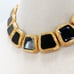 Anne Klein Gold Tone Black Enamel Byzantine Couture Statement Necklace