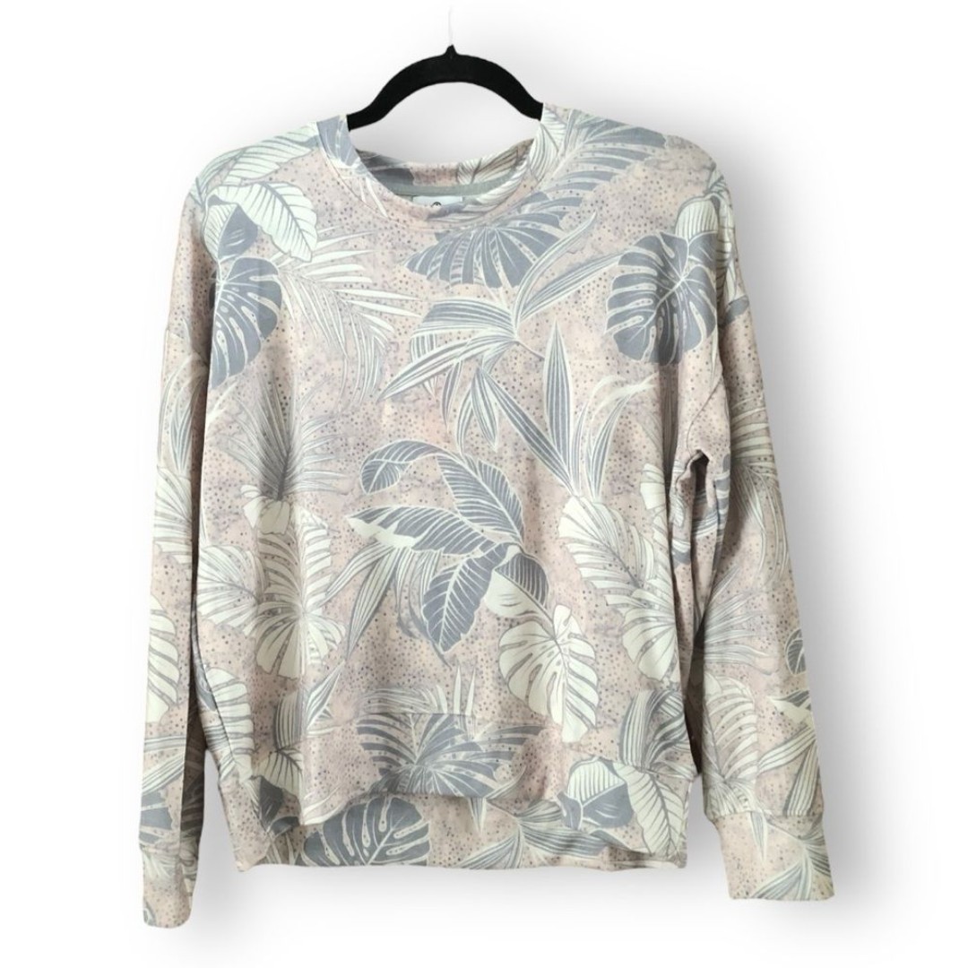 Sundry Light Pink Leaf Print Sweatshirt NWT Size Small Sundry 1