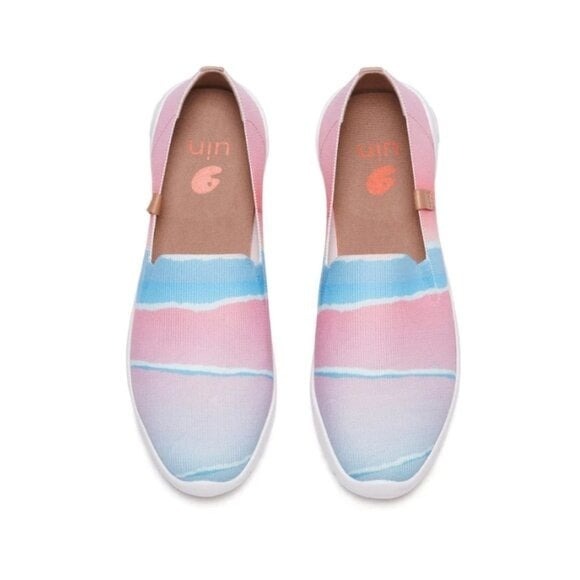 UIN Womens Shoes Size 10.5 Knitted Upper Loafer Pink Wave