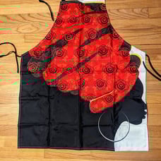 African Woman Red Rose Turban Water Resistant Kitchen Apron Pockets Straps
