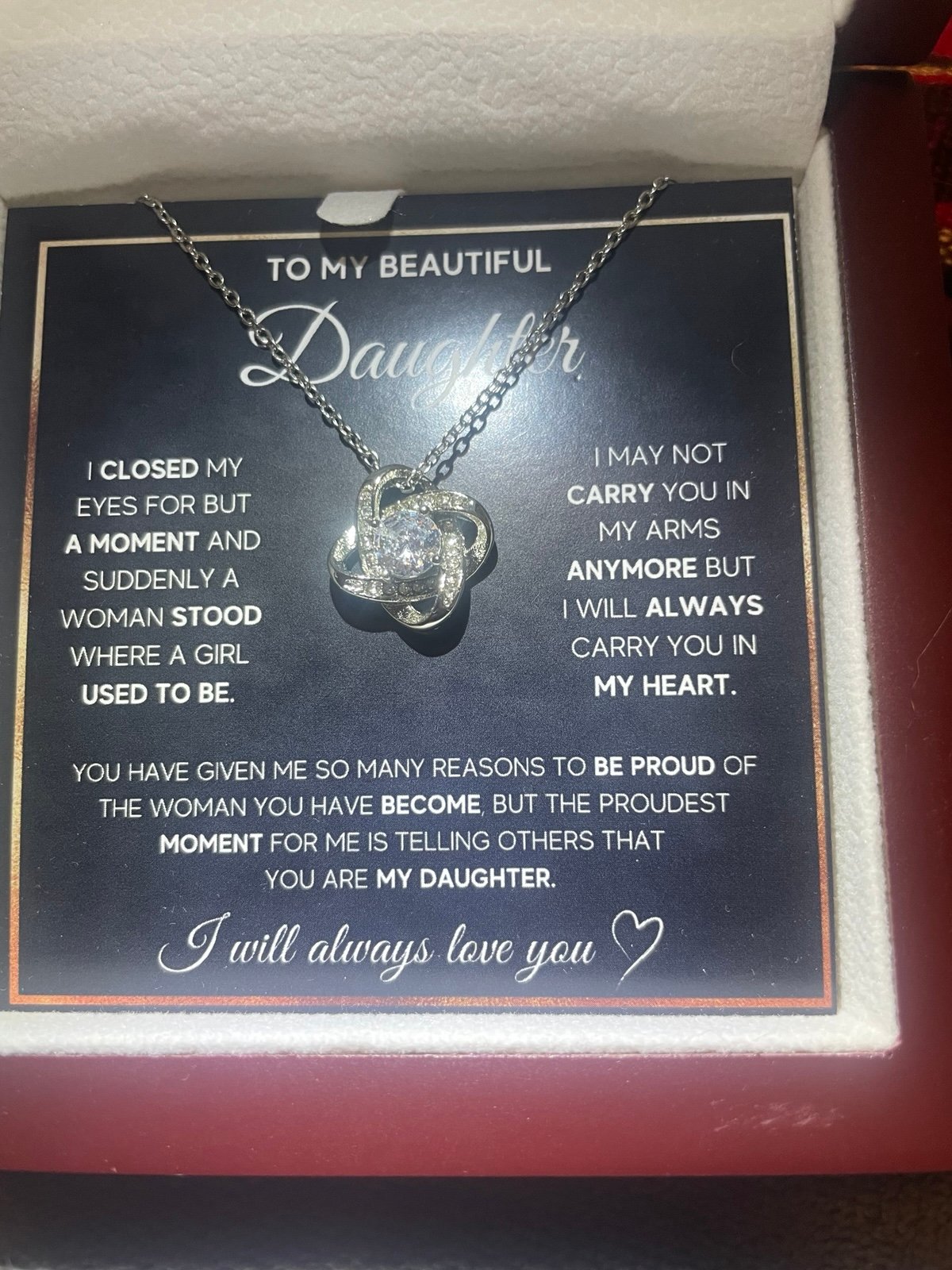 Father to daughter necklace