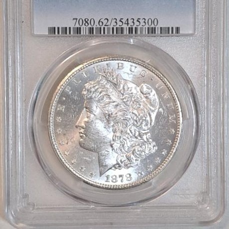 1878-CC Morgan Silver Dollar PCGS MS-62 - Frosty, lustrous, spotless gem.