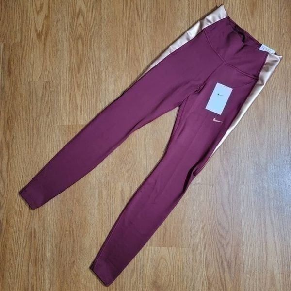 Nike Pro One Tigh Epic Luxe Leggings Thights Gold Red Women's Size Small S