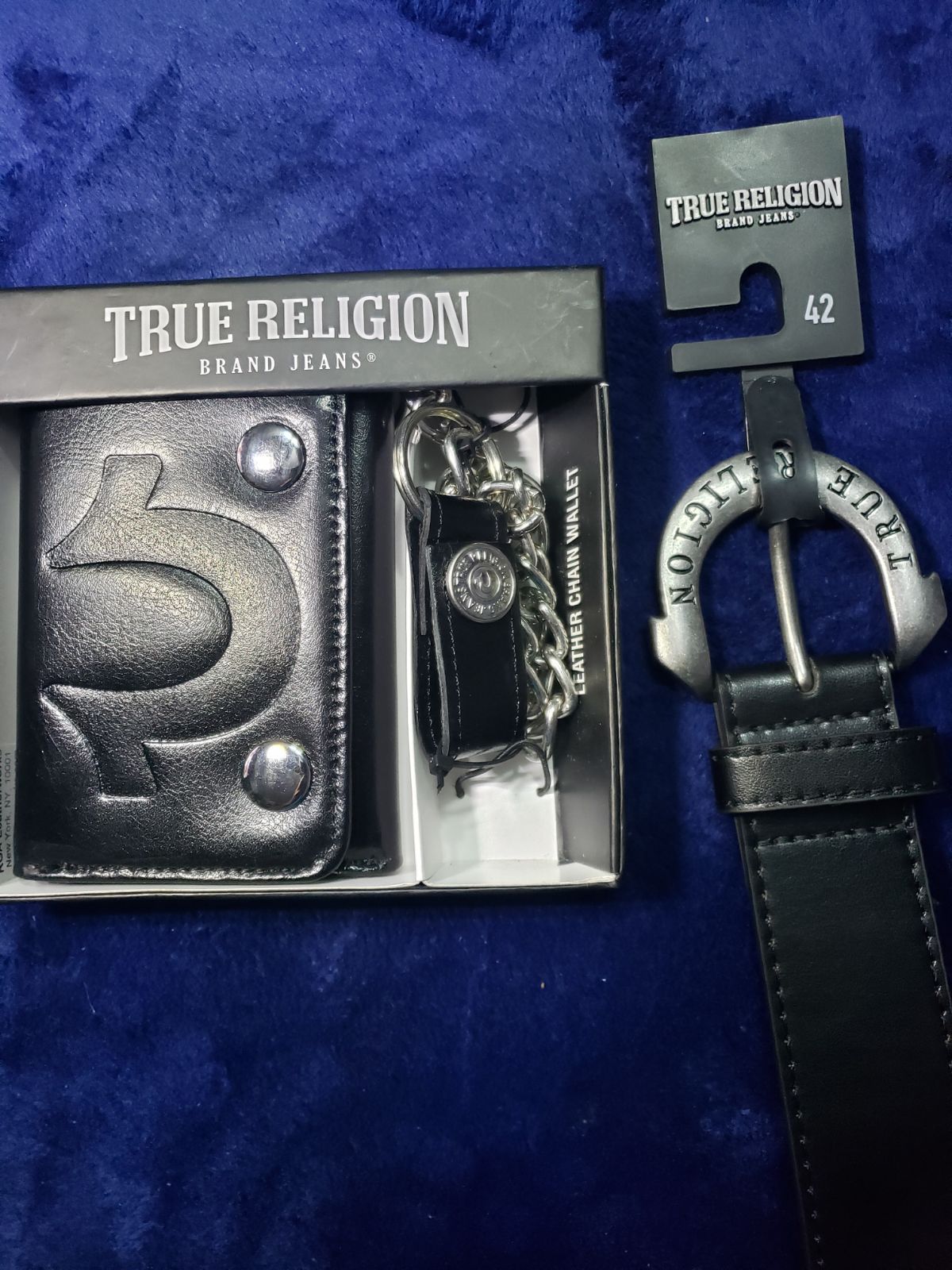 True religion leather wallet/ Belt.