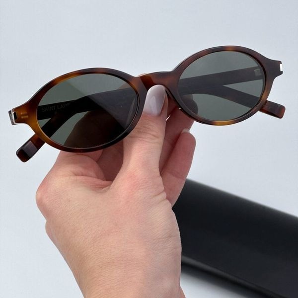 Saint Laurent SL751 BRAND NEW Sunglasses JEANNE 003 Dark Havana Grey Oval Unisex