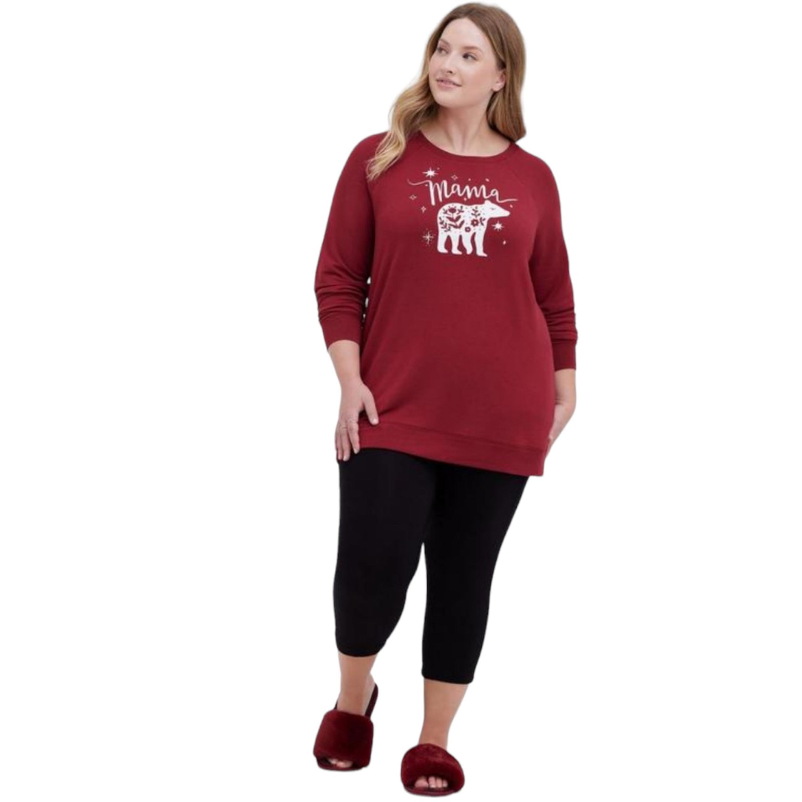 "Mama Bear" Dream Fleece Lounge Sweatshirt Tunic 1/1x - Torrid