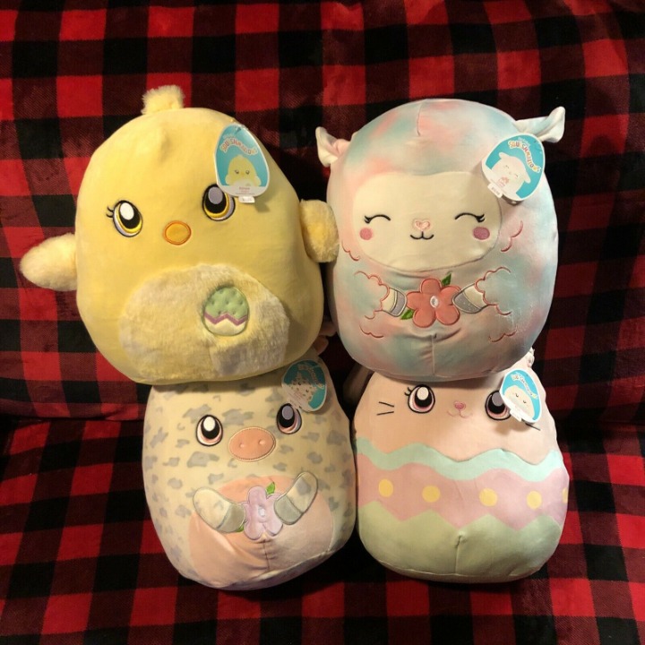 [New/2022] Squishmallows 12” {Rosie, Bop, Aimee & Lula}!! Complete Easter Set!!