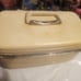 Vintage Samsonite white Hard Case Train Travel makeup mirror luggage tray keys
