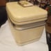 Vintage Samsonite white Hard Case Train Travel makeup mirror luggage tray keys