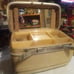 Vintage Samsonite white Hard Case Train Travel makeup mirror luggage tray keys