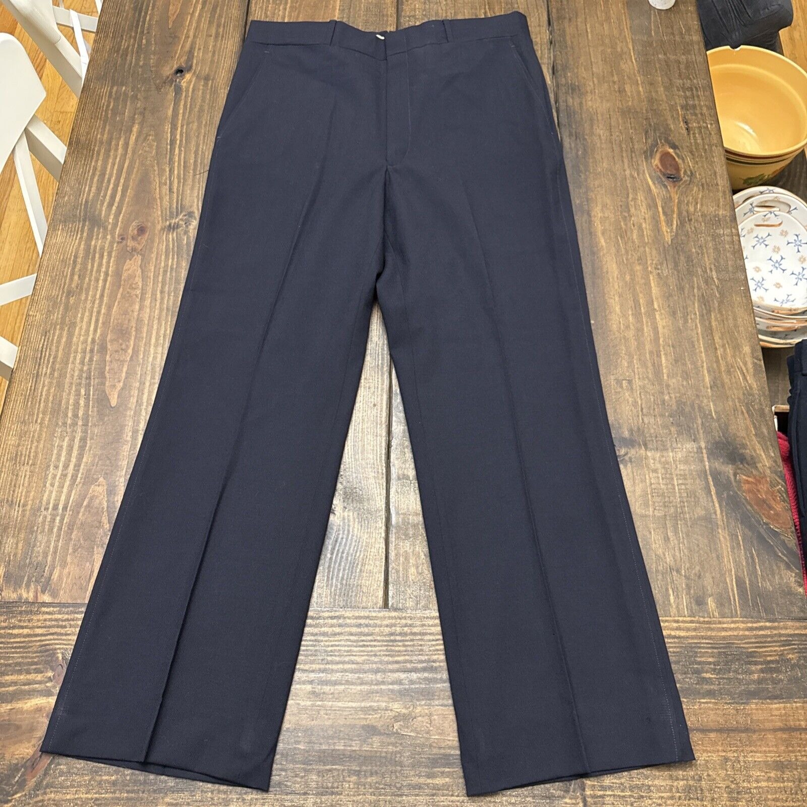 Vintage LL bean 100% Wool Blue Dress Pants 34x29
