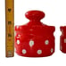 Waechtersbach Christmas Creamer & Sugar Set Germany Polka Dots Holiday Red Whit