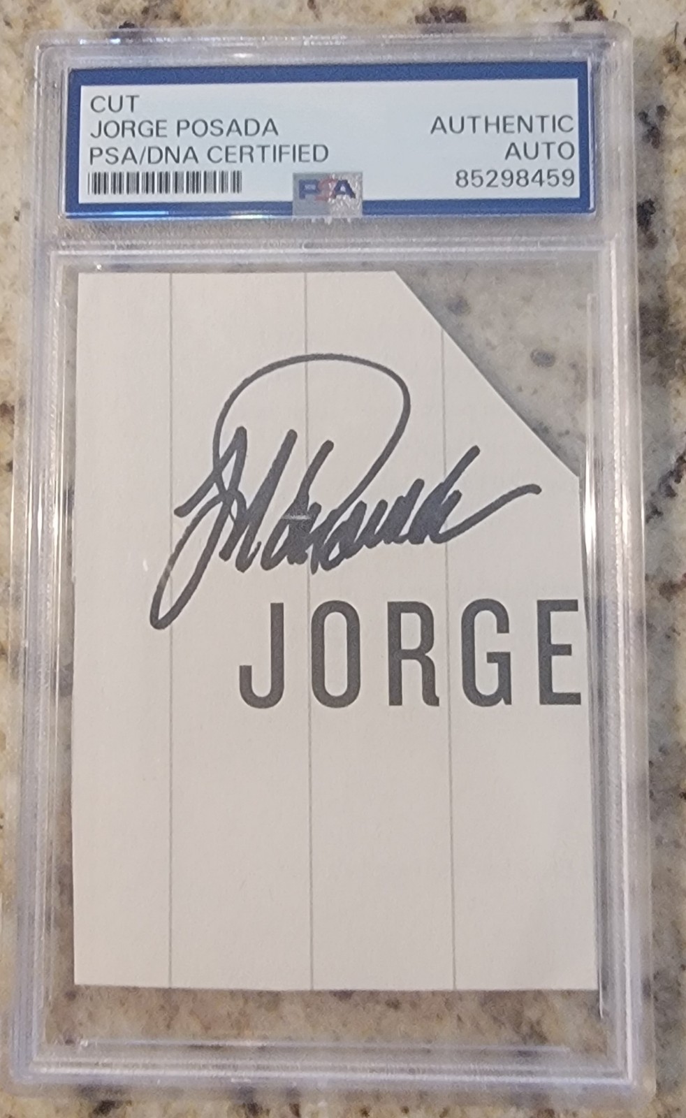 NY Yankees Star Jorge Posada cut Autograph signature PSA Certified & Encased