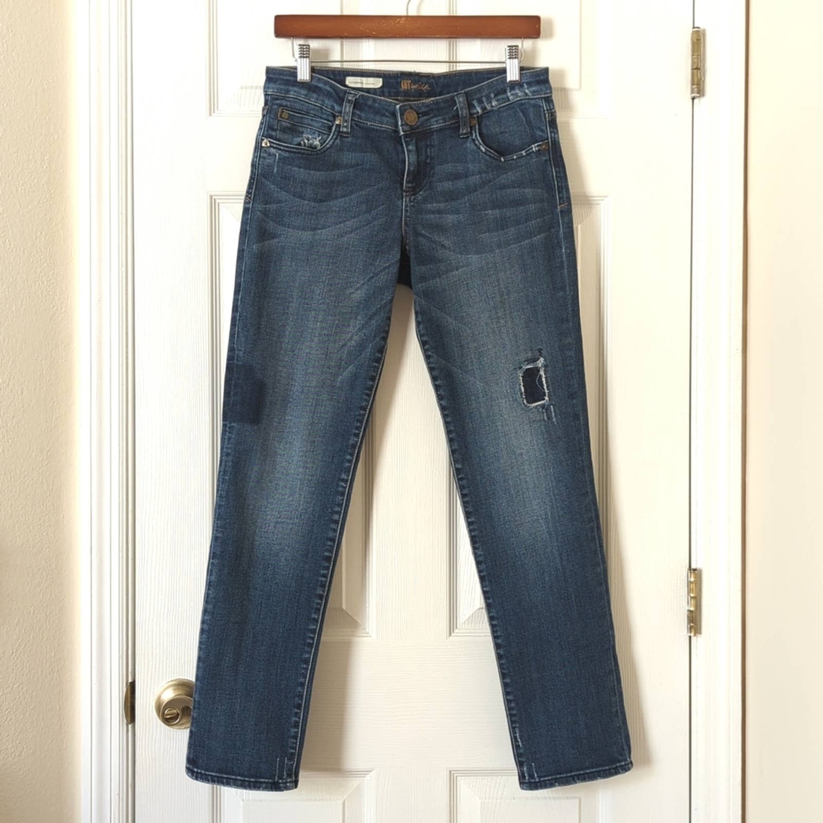 Kut from the Kloth Catherine Mid Rise Dark Wash Slim Fit Boyfriend Denim Jeans 4