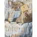 Decree L Cream Heather Shirred Scoop Neck Drawstring Hem Short Lace Sleeve Top