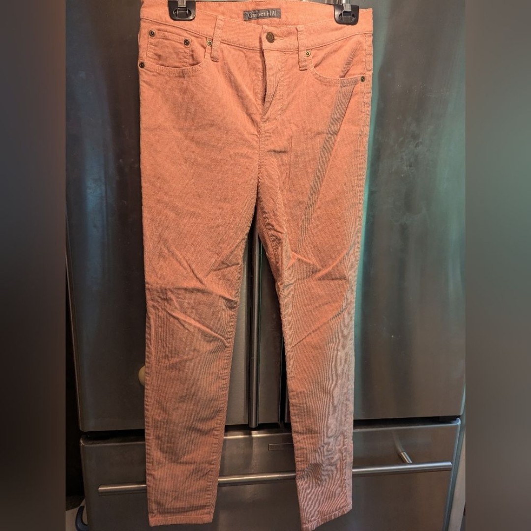Excellent Garnet Hill Peach Corduroy Straight Leg Jeans Sz 4