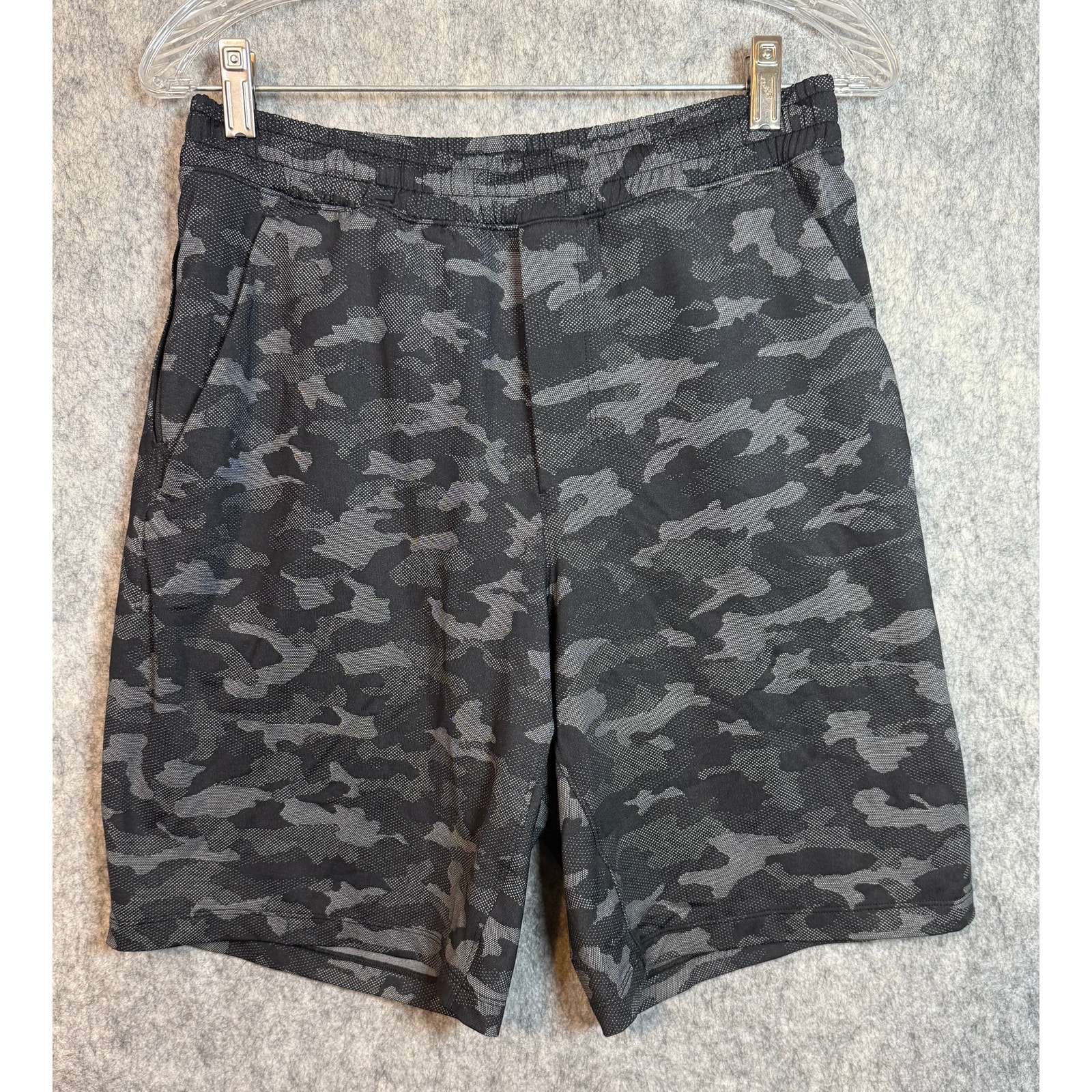 Lululemon Mens Pace Breaker LINED Shorts Black Camo Running Medium M7ANGS