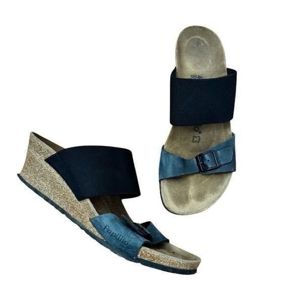 Birkenstock Papillio Della Wedge Black Oiled Nubuck Sandals Size 40 = US 9 - 9.5