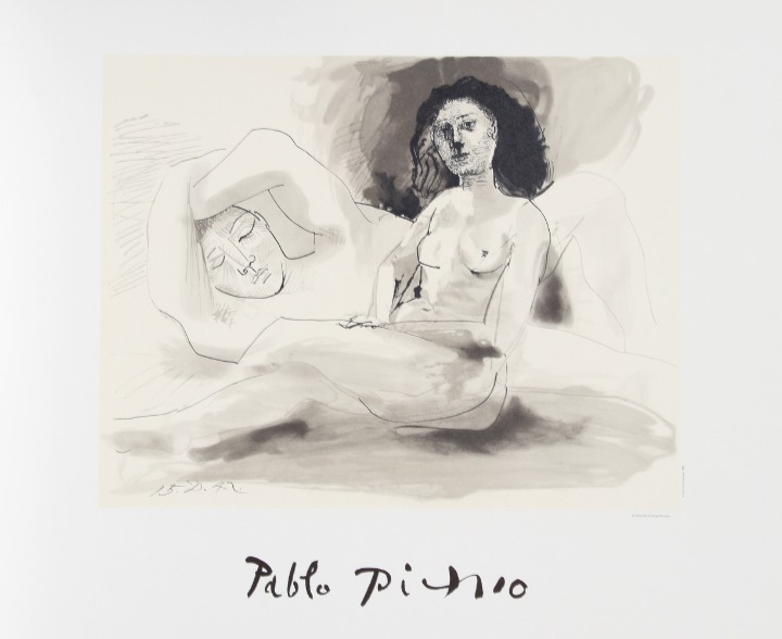 Homme Couchee et Femme Assise by Pablo Picasso, Marina Picasso Estate Lithograph