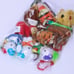 Lot of 11 Fast Food Key Ring Fob Plush Toy Scooby Hello Kitty Pooh Owl Tigger