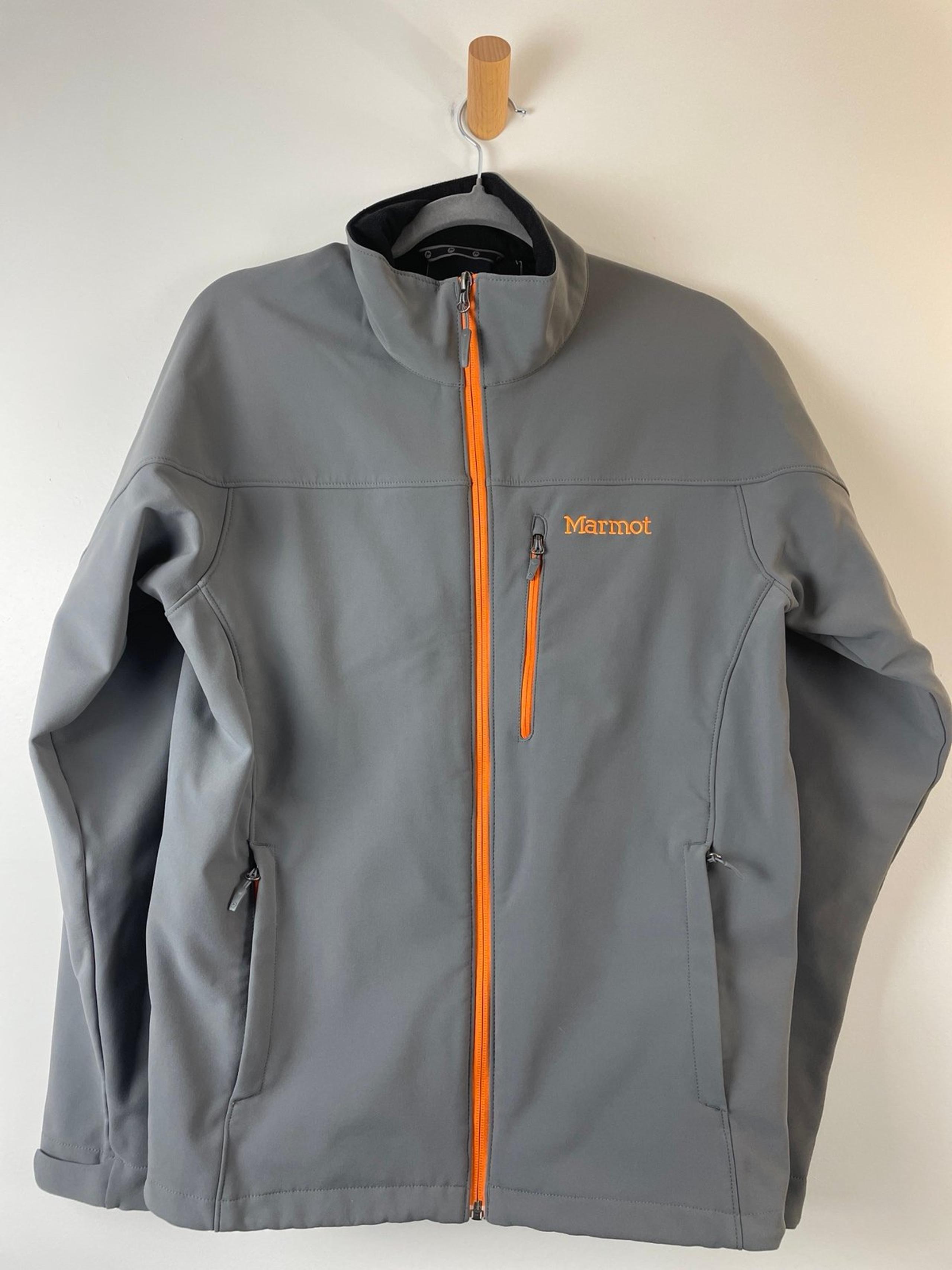 Marmot  Jacket Men medium Gray Orange Pockets Fleece Lined